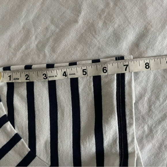 Anthropologie Black and White Striped Short Sleeve Tee - Picture 9 of 14